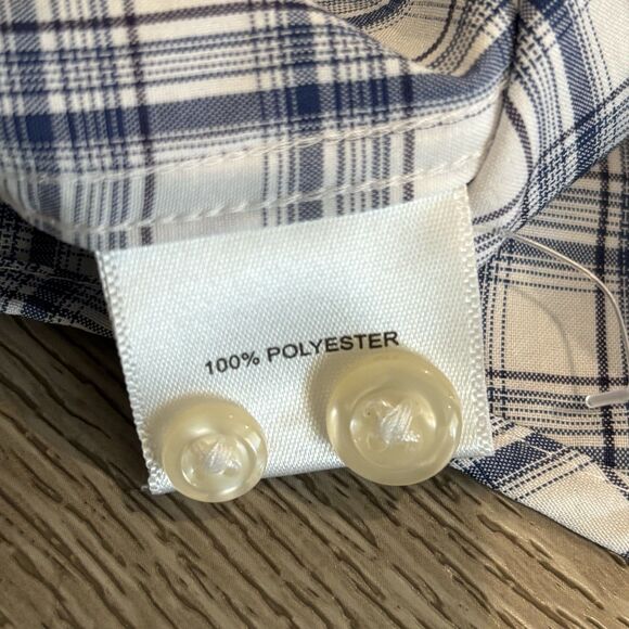 Peter Millar Summer Comfort Men’s Large Blue Plaid Long Sleeve Button Up Casual - Picture 6 of 7